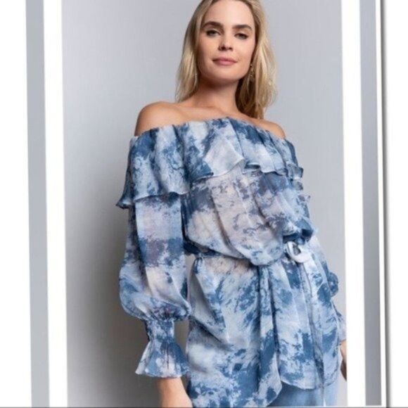 OFF Shoulder Top Hand Dip-dye Woven Top - Picture 6 of 11